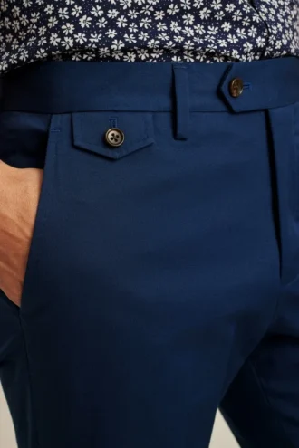 Pantalón de traje de algodón elástico italiano