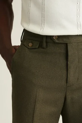 Pantalón de vestir italiano de lana cepillada Jetsetter