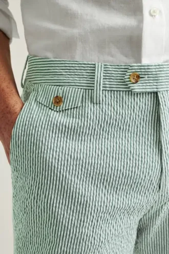 Pantalón de vestir italiano de seersucker Jetsetter
