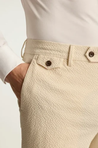 Pantalón de vestir italiano de seersucker Jetsetter