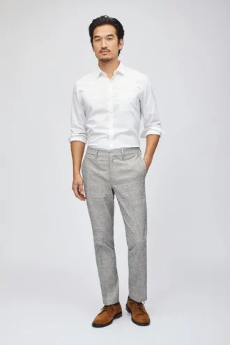 Pantalón elástico teñido en hilo italiano