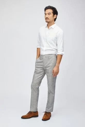 Pantalón elástico teñido en hilo italiano