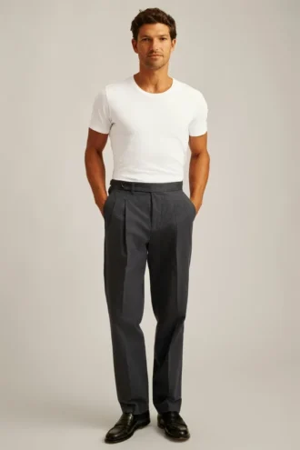 Pantalones cortos chinos elásticos con pliegues