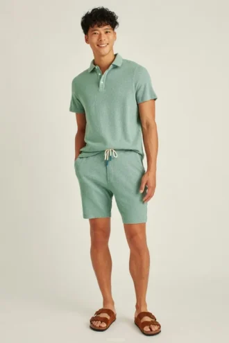 Pantalones cortos ligeros de tejido waffle