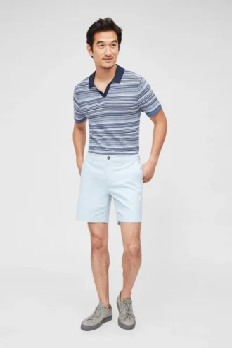 Polo de algodón y cachemira con cuello Johnny