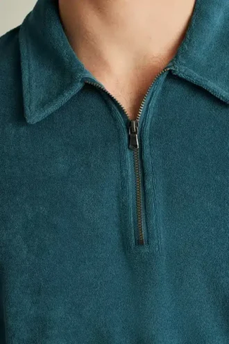 Polo de felpa con cremallera