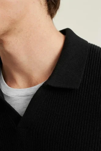 Polo de manga larga de algodón y cachemira