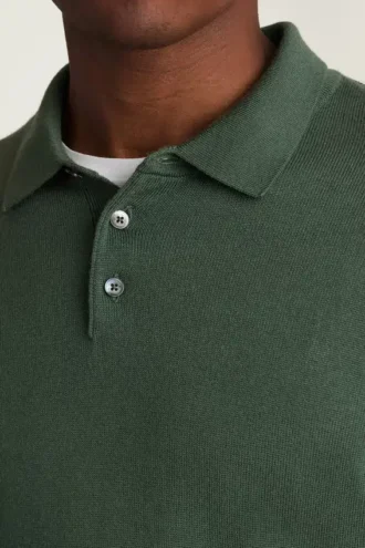 Polo de manga larga de lana merino