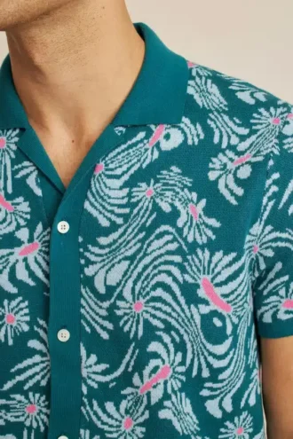 Polo de punto Cabana con estampado floral psicodélico
