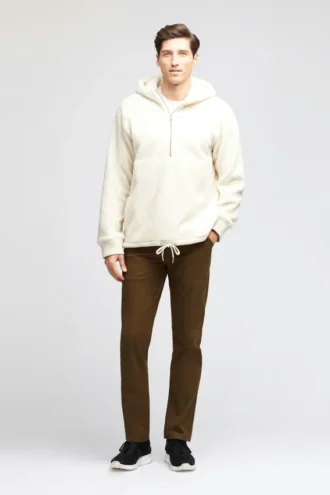 Sudadera con capucha y media cremallera Sherpa para hombre