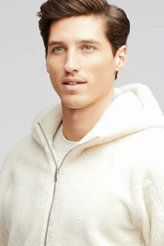 Sudadera con capucha y media cremallera Sherpa para hombre