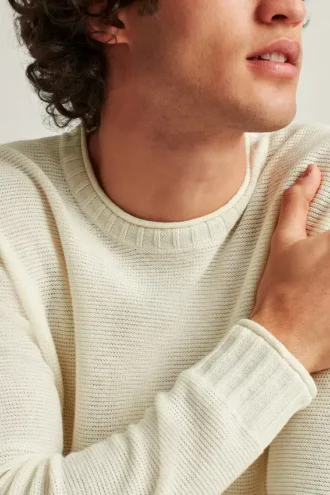 Sudadera de cuello vuelto de algodón y lino