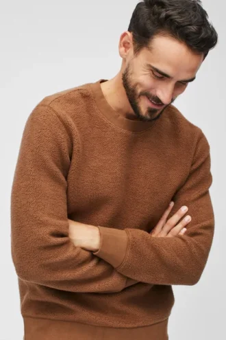 Sudadera de felpa con cuello redondo