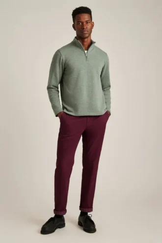 Sudadera de felpa texturada con media cremallera