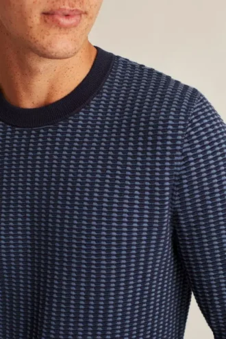 Suéter de algodón con rayas texturizadas
