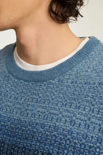 Suéter de cuello redondo con efecto ombré