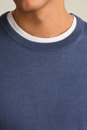 Suéter de cuello redondo de merino lavable