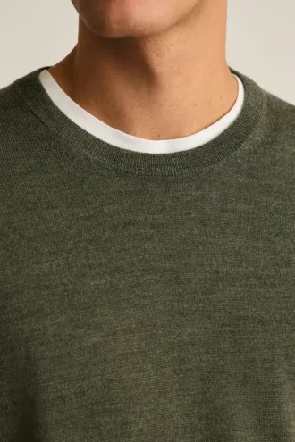 Suéter de cuello redondo de merino lavable