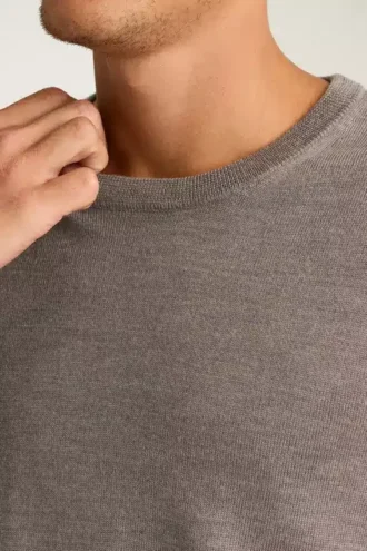 Suéter de cuello redondo de merino lavable