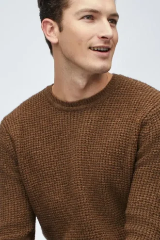 Suéter de cuello redondo de mezcla de yak