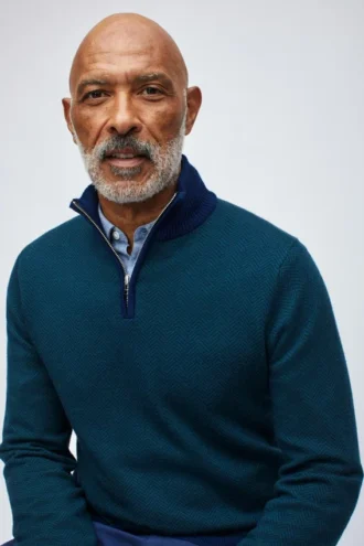 Suéter de merino con media cremallera