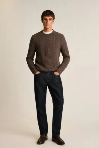 Suéter de merino con trenzado