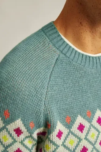 Suéter Fair Isle de cuello redondo