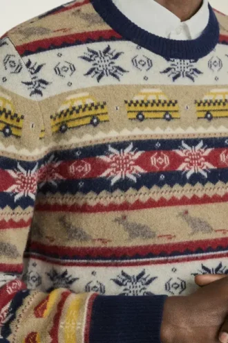 Suéter Fair Isle de Nueva York | Suéter Fair Isle para hombre con iconos de Nueva York