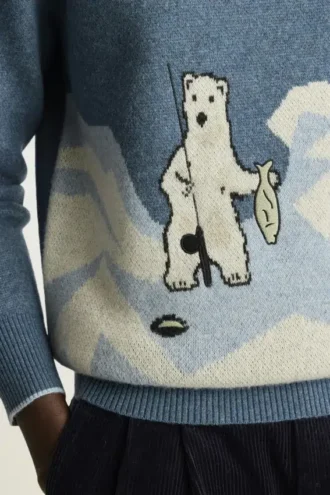 Suéter «Gone Fishing» | Suéter único con motivos de peces y pesca