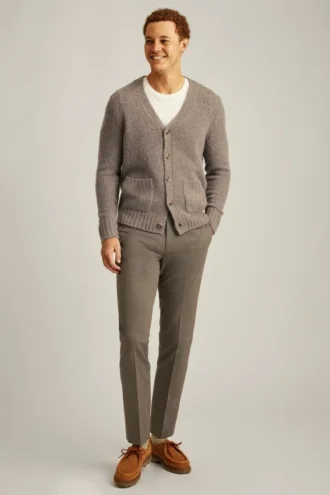 Suéter tipo cárdigan de lana de alpaca