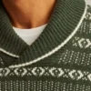 Suéter tipo jersey con cuello chal Fair Isle